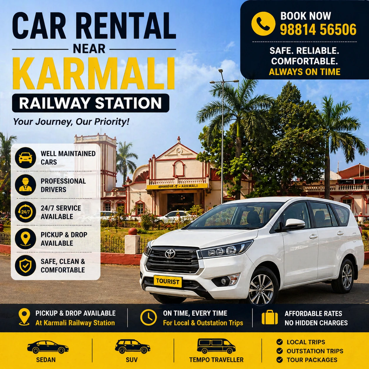 Car Rental Near Karmali Railway Station Goa