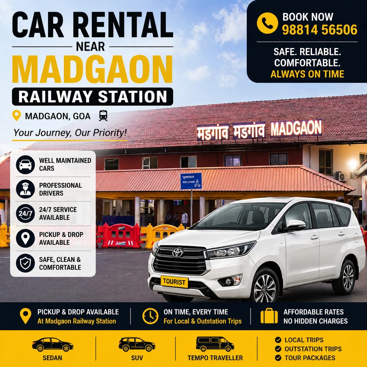 Car Rental Near Madgaon Railway Station Goa
